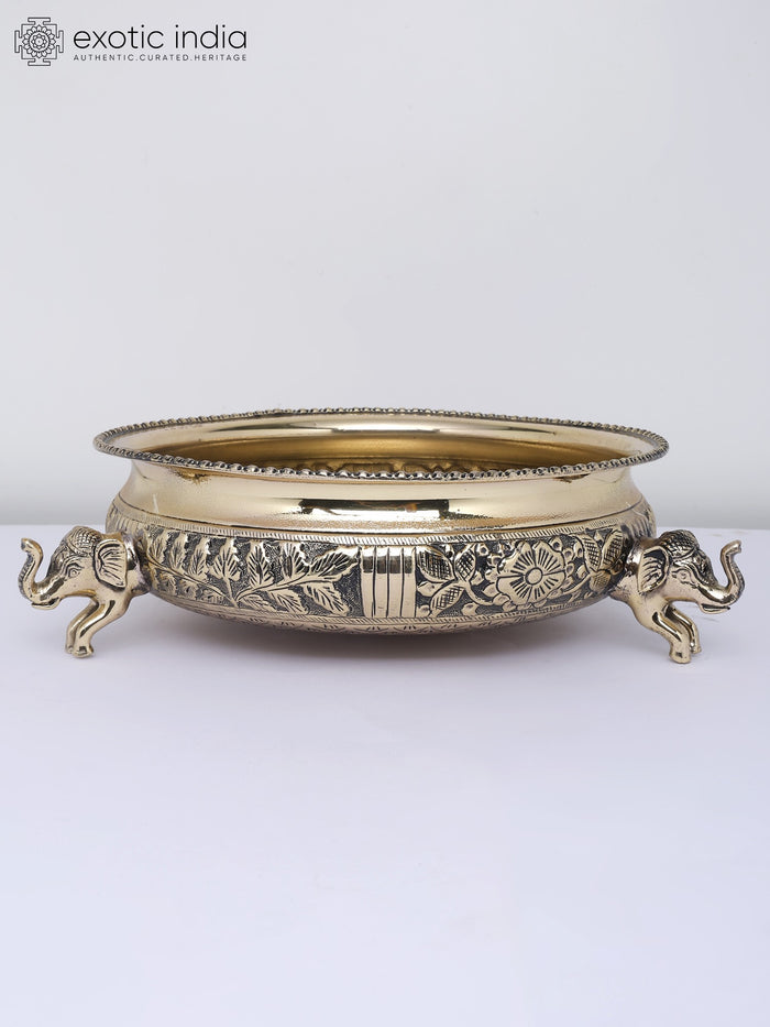 12" Superfine Stylish Brass Urli for Home Decor