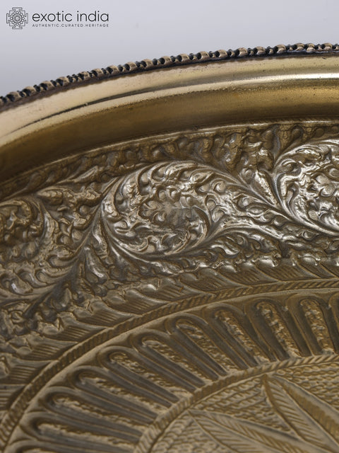 14" Superfine Elephant Design Brass Urli