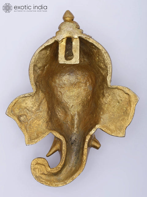Ganesha Brass Wall Hanging with Lakshmi, Gandabherunda, Shankha, and Chakra Symbols