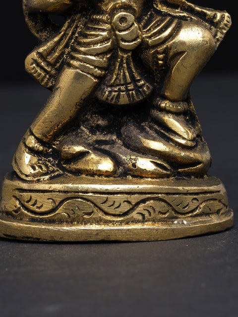 Lord Hanuman Carrying Sanjeevani | Small Brass Statue