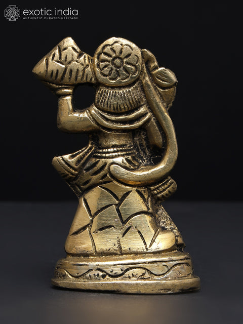 Lord Hanuman Carrying Sanjeevani | Small Brass Statue