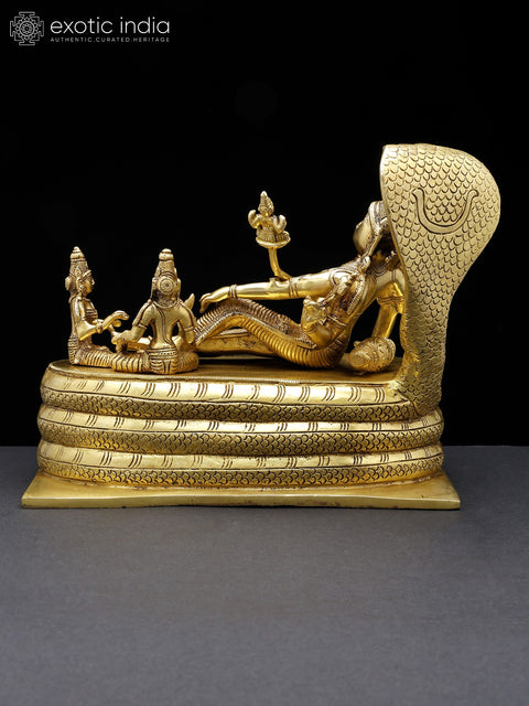 10" Shri Padmanabha Swamy (Shesha-Shayi Lord Vishnu) | Brass Statue