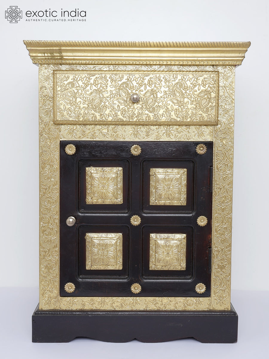 24" Wooden Chest of Drawers with Brass Work