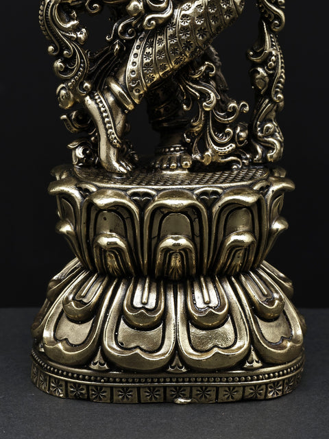 Superfine Fluting Lord Krishna Brass Statue