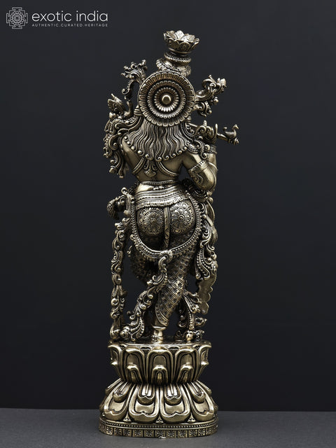 Superfine Fluting Lord Krishna Brass Statue