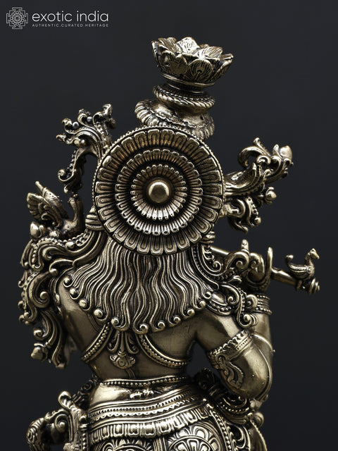 Superfine Fluting Lord Krishna Brass Statue