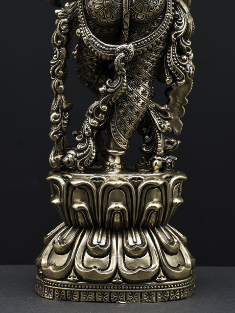 Superfine Fluting Lord Krishna Brass Statue