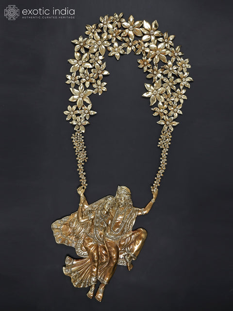 64" Large Swinging Radha Krishna | Wall Hanging