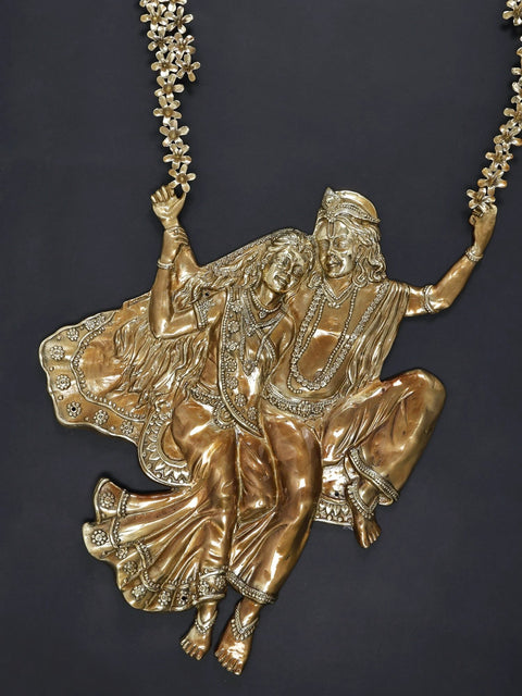 64" Large Swinging Radha Krishna | Wall Hanging