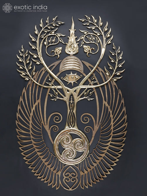 72" Large Egyptian Wall Art Brass Sculpture