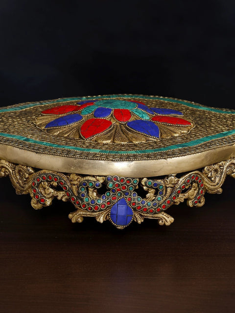 36" Large Lord Ganesha on Kirtimukha Swing with Bells | Brass Statue with Inlay Work