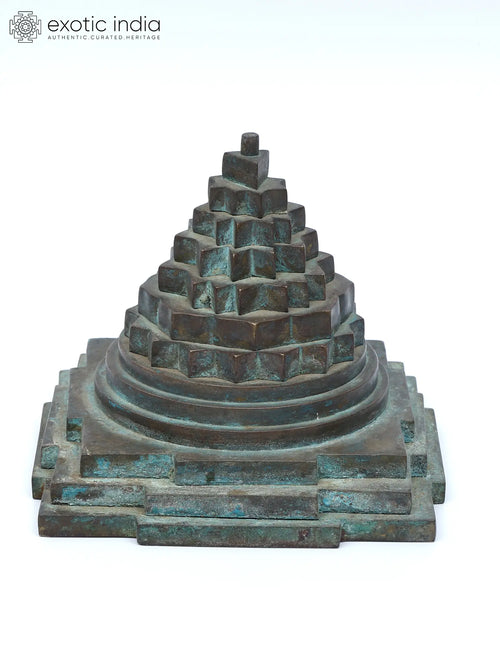 5" Brass Shri Yantra Handmade Statue for Pooja