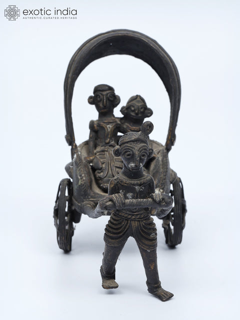5" Human-Powered Rikshaw | Tribal Brass Statue