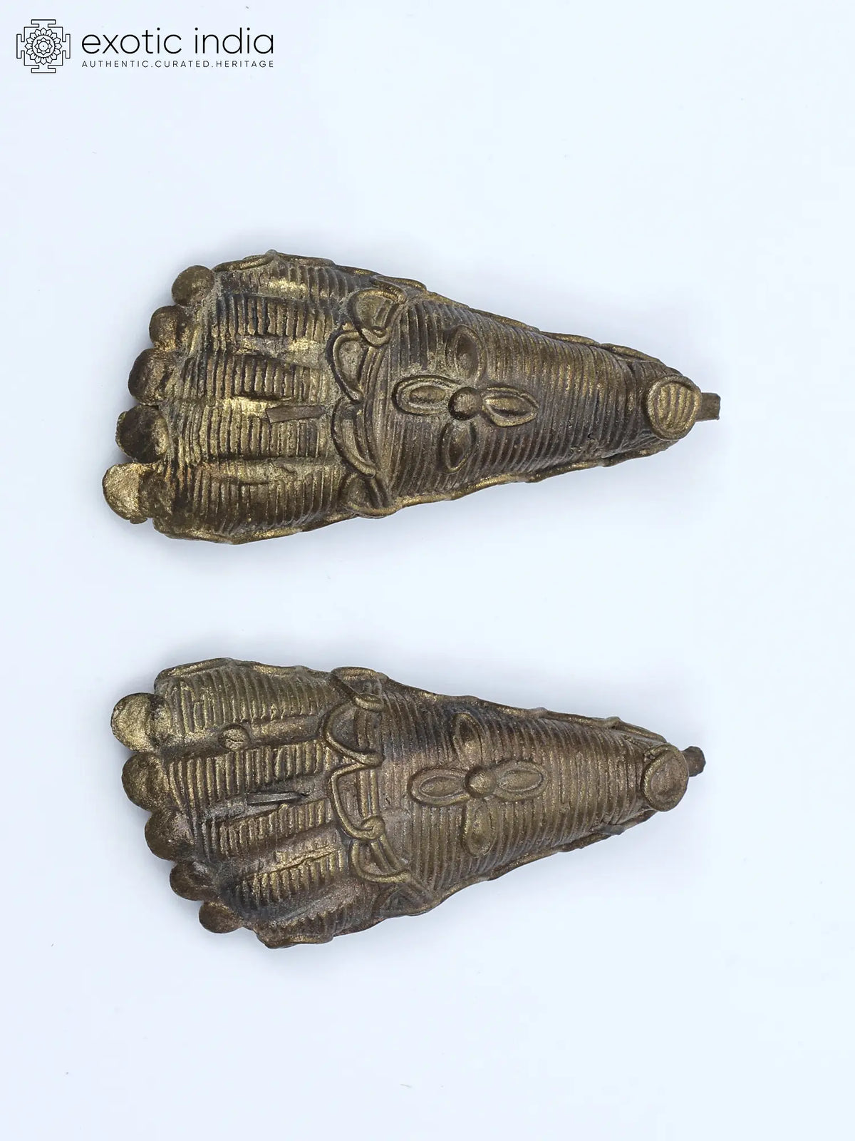 2" Small Devi's Charan in Brass