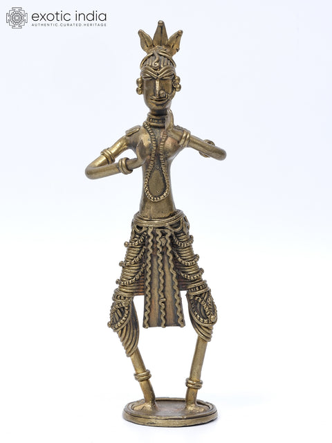 8" Tribal Dancer | Brass Statue