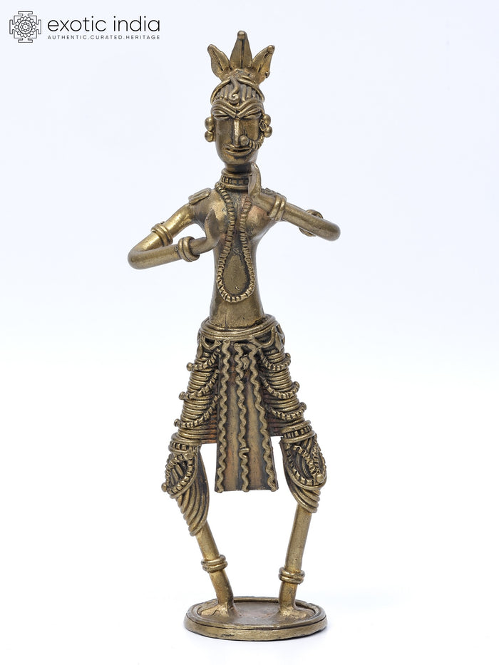 8" Tribal Dancer | Brass Statue