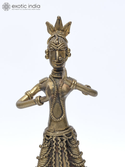 8" Tribal Dancer | Brass Statue