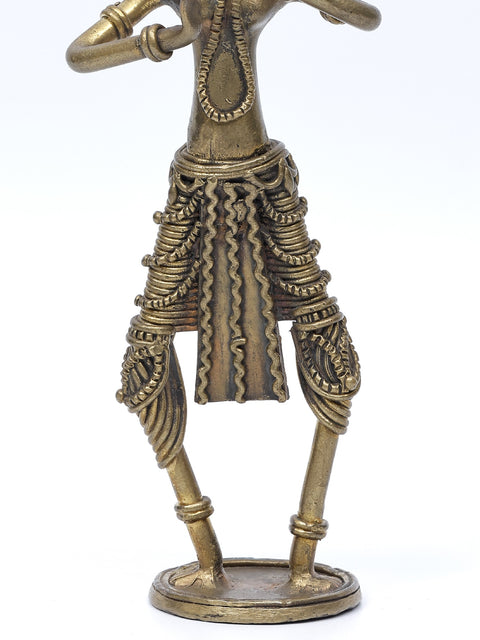 8" Tribal Dancer | Brass Statue