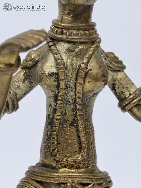 7" Female Tribal Dancer | Brass Statue