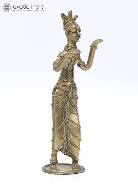7" Female Tribal Dancer | Brass Statue