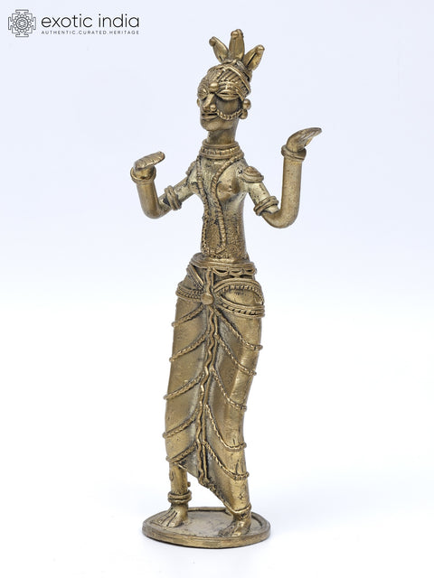 7" Female Tribal Dancer | Brass Statue