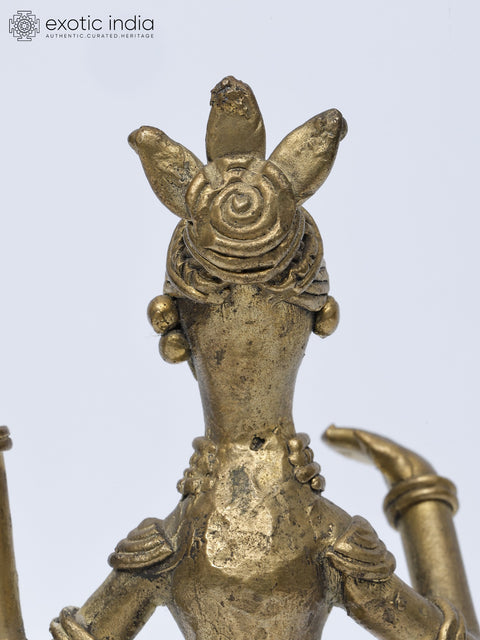 7" Female Tribal Dancer | Brass Statue