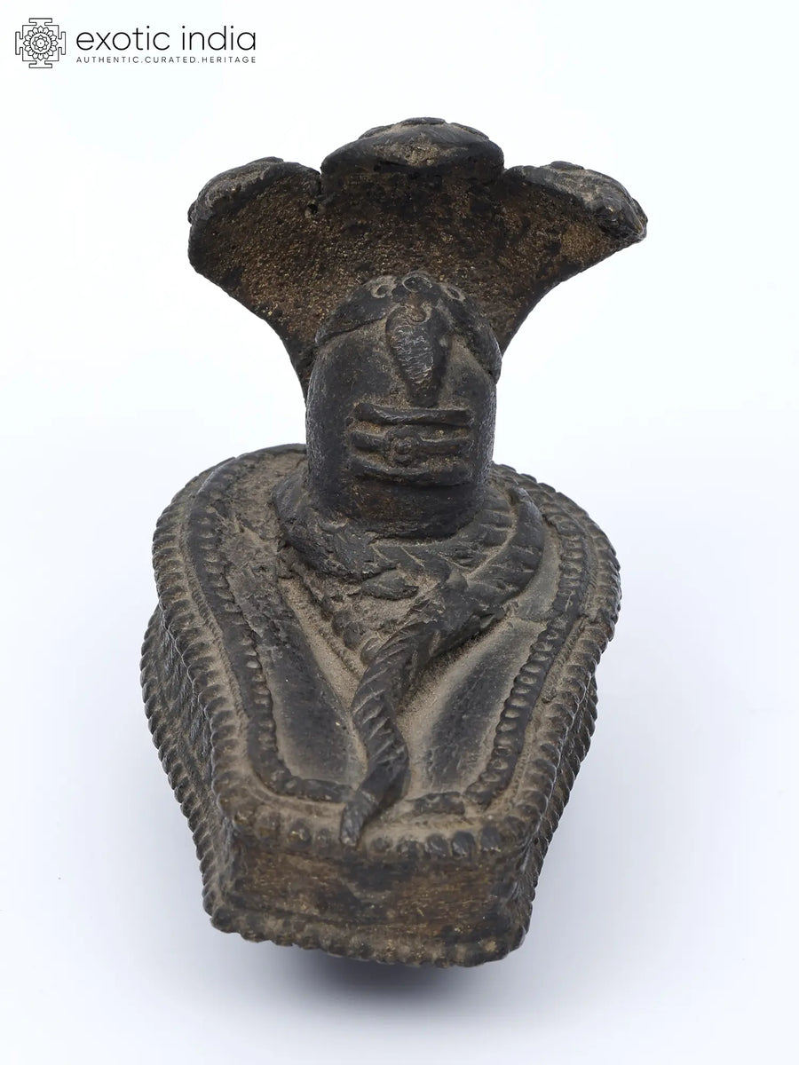 3" Tribal Shiva Linga with Snake Brass Statue