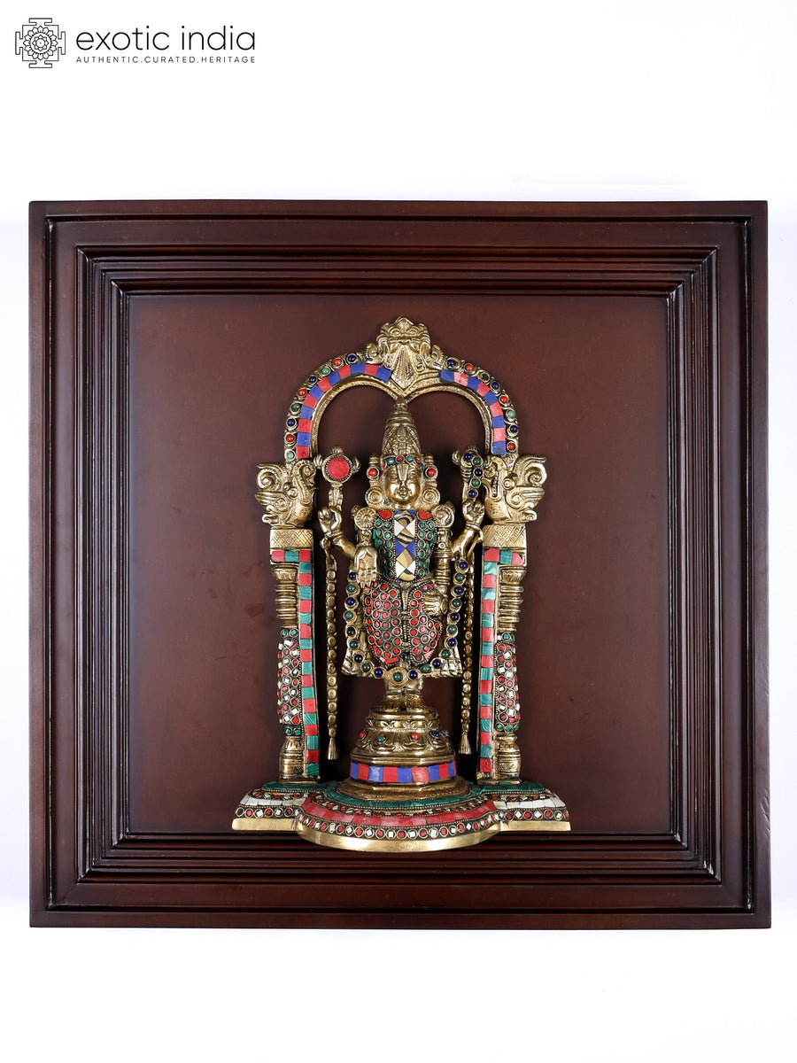 20" Brass Tirupati Balaji Venkateshvara Handmade Wall Hanging Sculpture