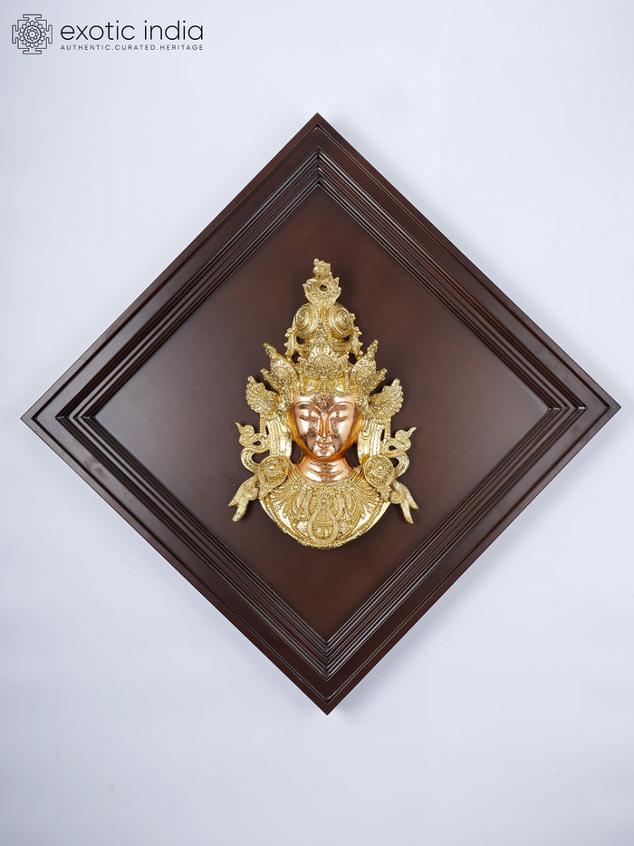 24" Green Tara Brass Sculpture Wall Hanging Handmade