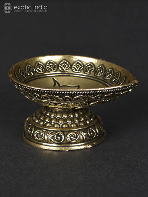 2" Handmade Brass Designer Diya for Pooja