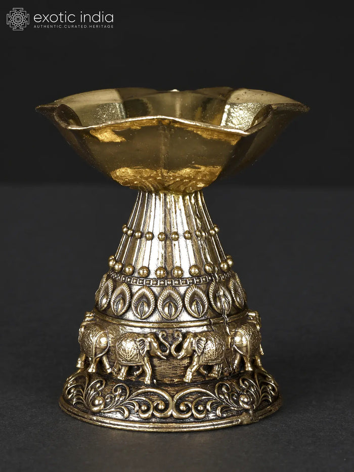 3" Designer Brass Diya for Pooja