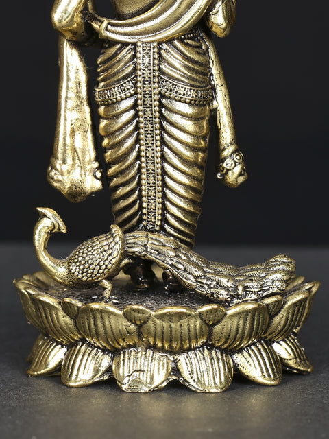 Small Superfine Standing Lord Murugan In Blessing Gesture | Brass Statue