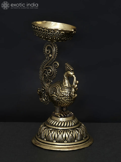 5" Small Superfine Peacock Diya in Brass