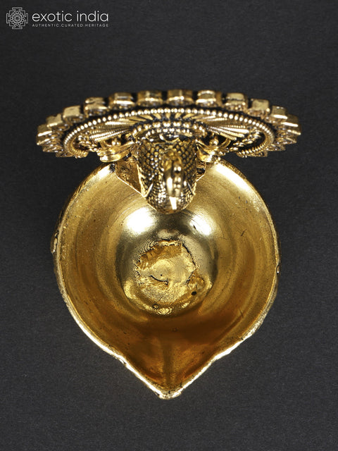 4" Small Superfine Designer Peacock Diya in Brass