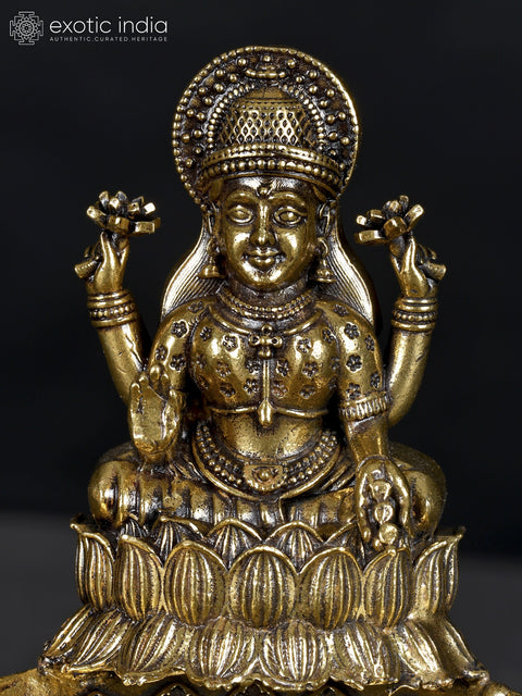3" Small Superfine Brass Goddess Lakshmi Diya/Lamp