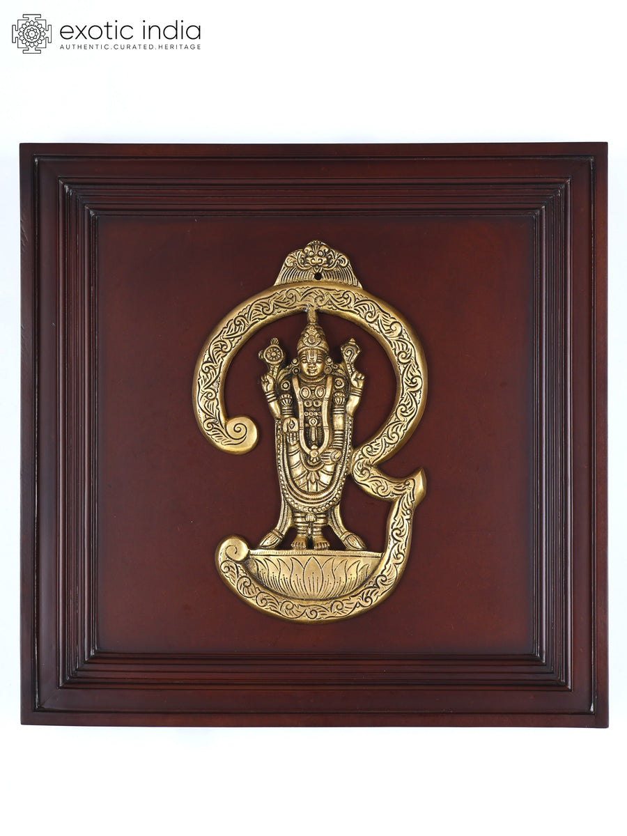 20" Brass Venkateshvara Tirupati Balaji Wall Hanging Sculpture