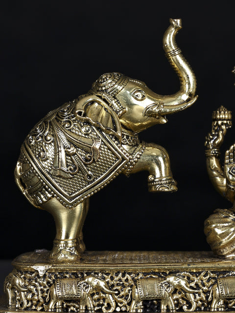 8" Superfine Goddess Gajalakshmi | Brass Statue