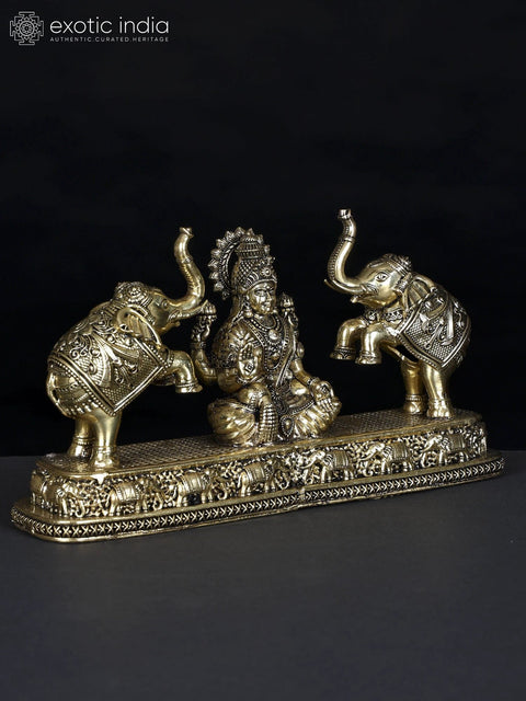 8" Superfine Goddess Gajalakshmi | Brass Statue