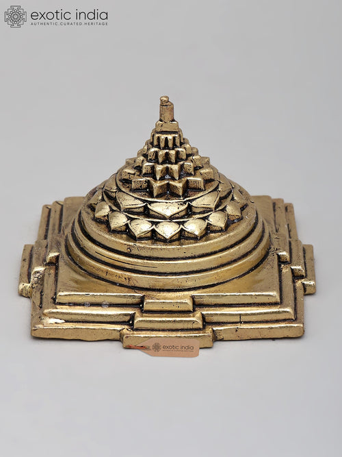 3" Superfine Shri Yantra Brass Statue for Pooja