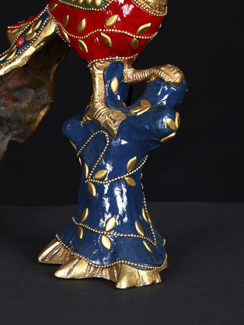 11" Beautiful Peacock in Brass with Inlay Work | Table Decor