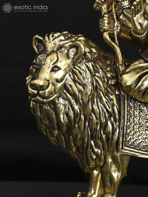 9" Superfine Sherawali Maa (Goddess Durga) | Brass Statue