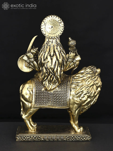9" Superfine Sherawali Maa (Goddess Durga) | Brass Statue