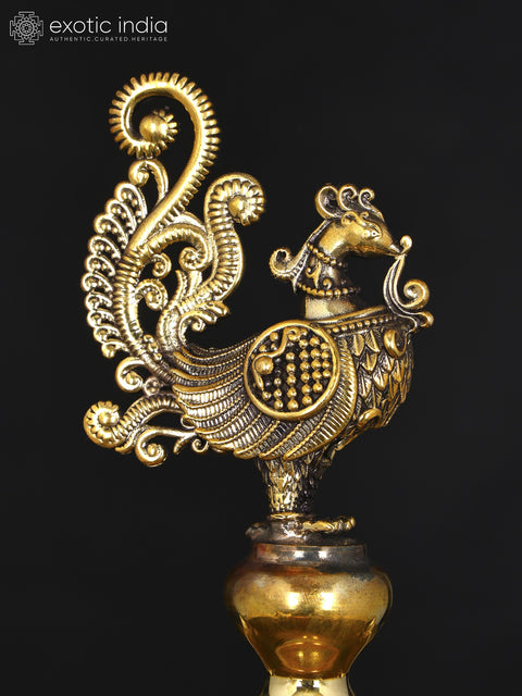 16" Superfine Designer Peacock Lamp in Brass