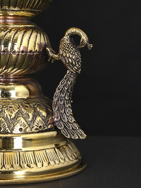 16" Superfine Designer Peacock Lamp in Brass