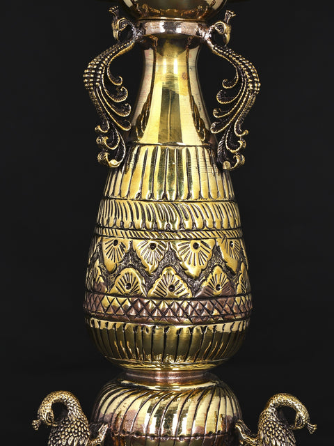 16" Superfine Designer Peacock Lamp in Brass