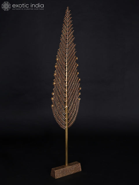55" Big Leaves Shap Tree In Brass | Brass Tree For Home