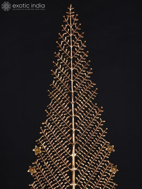 55" Big Leaves Shap Tree In Brass | Brass Tree For Home