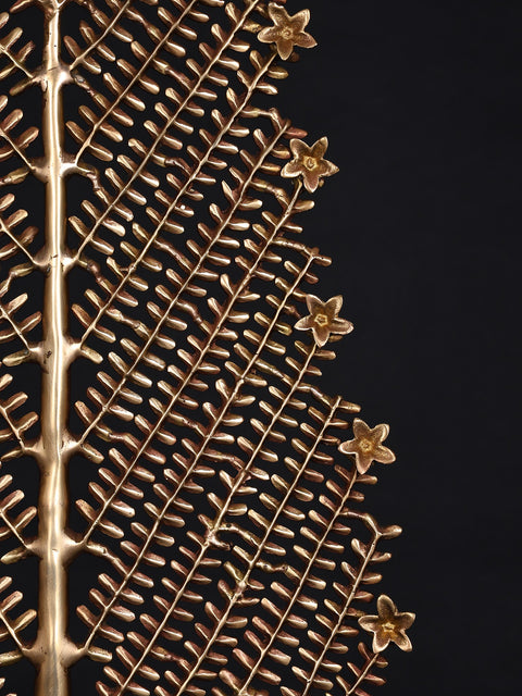 55" Big Leaves Shap Tree In Brass | Brass Tree For Home