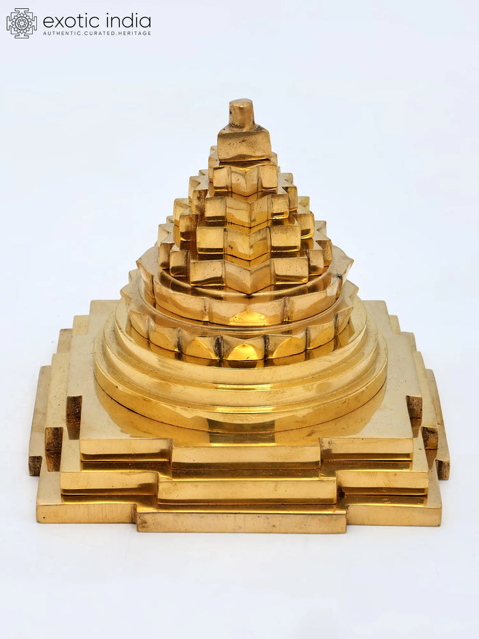 6" Shri Yantra Brass Statue for Pooja