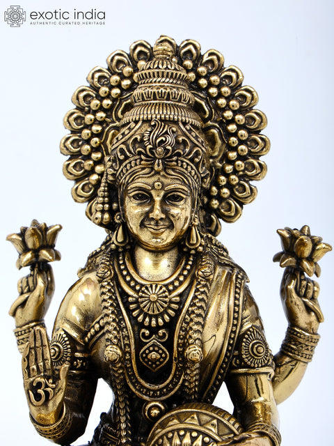 7" Superfine Blessing Ganesha - Lakshmi Pair | Brass Statues